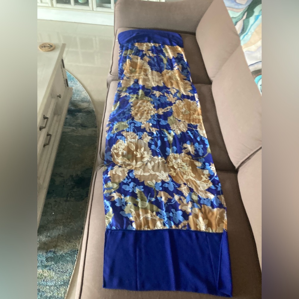 Silk Royal blue 100% silk scarf